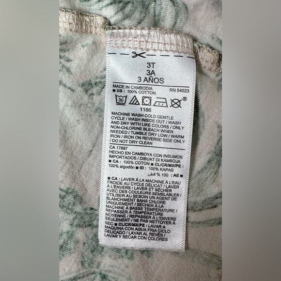 Toddler Tropical Print Pink and Green Dress - Picture 4 of 5